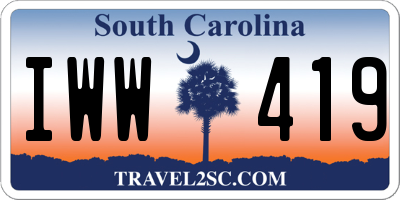 SC license plate IWW419