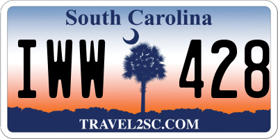 SC license plate IWW428