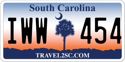 SC license plate IWW454