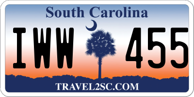 SC license plate IWW455