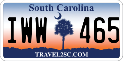 SC license plate IWW465