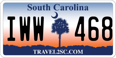 SC license plate IWW468