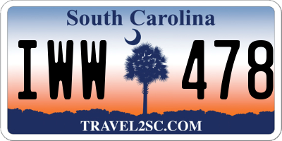 SC license plate IWW478