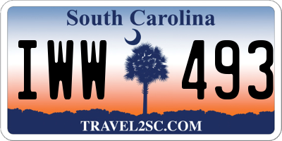 SC license plate IWW493