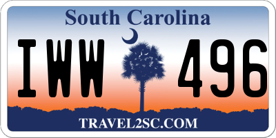 SC license plate IWW496
