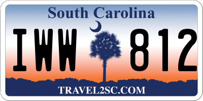SC license plate IWW812