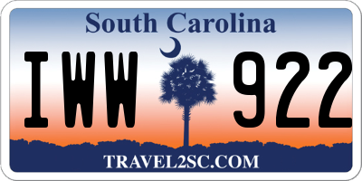 SC license plate IWW922