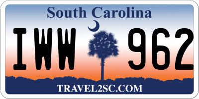 SC license plate IWW962