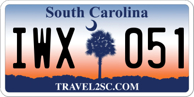 SC license plate IWX051