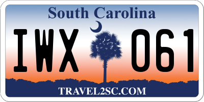 SC license plate IWX061