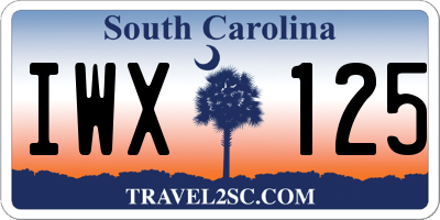 SC license plate IWX125
