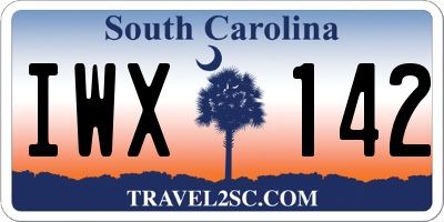 SC license plate IWX142