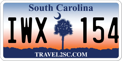 SC license plate IWX154