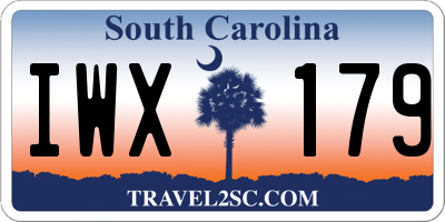 SC license plate IWX179