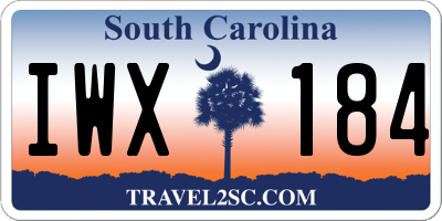 SC license plate IWX184