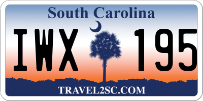 SC license plate IWX195