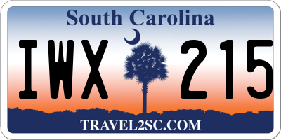 SC license plate IWX215