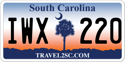 SC license plate IWX220