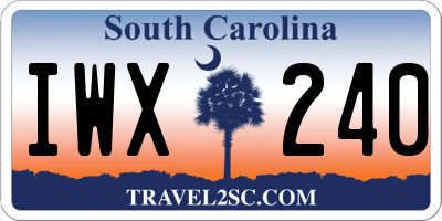 SC license plate IWX240