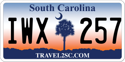 SC license plate IWX257