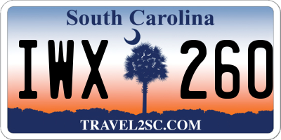 SC license plate IWX260