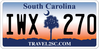 SC license plate IWX270