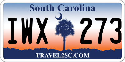 SC license plate IWX273