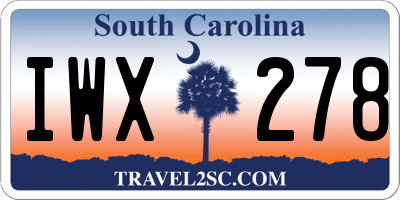 SC license plate IWX278