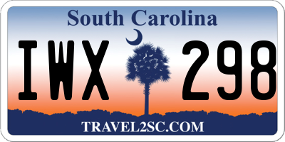 SC license plate IWX298