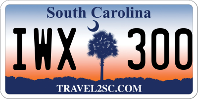 SC license plate IWX300