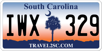 SC license plate IWX329