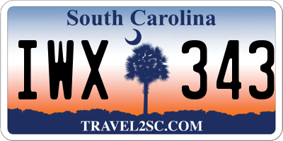 SC license plate IWX343