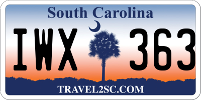 SC license plate IWX363