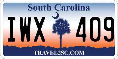 SC license plate IWX409