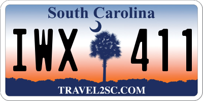 SC license plate IWX411