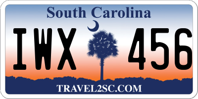 SC license plate IWX456