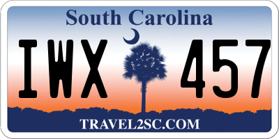 SC license plate IWX457