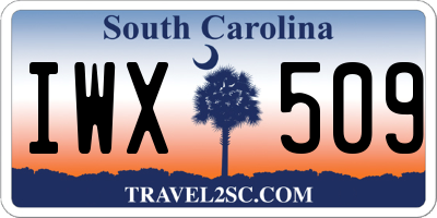 SC license plate IWX509