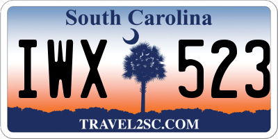 SC license plate IWX523