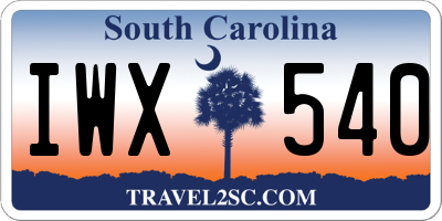 SC license plate IWX540