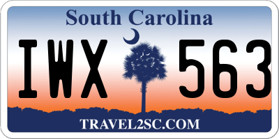 SC license plate IWX563