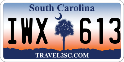 SC license plate IWX613