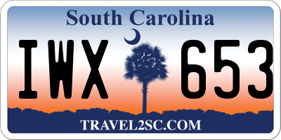 SC license plate IWX653
