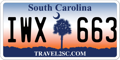 SC license plate IWX663