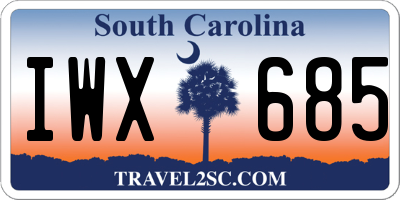 SC license plate IWX685
