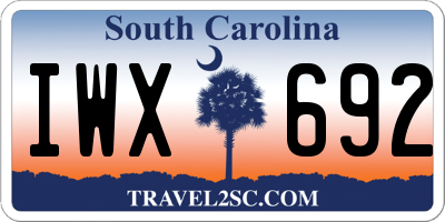 SC license plate IWX692