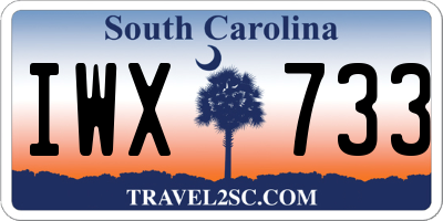 SC license plate IWX733