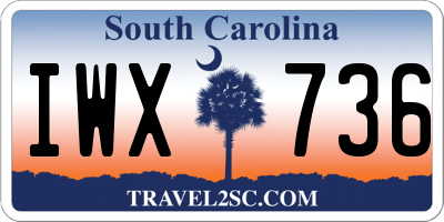 SC license plate IWX736