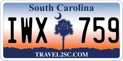 SC license plate IWX759
