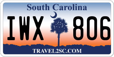 SC license plate IWX806